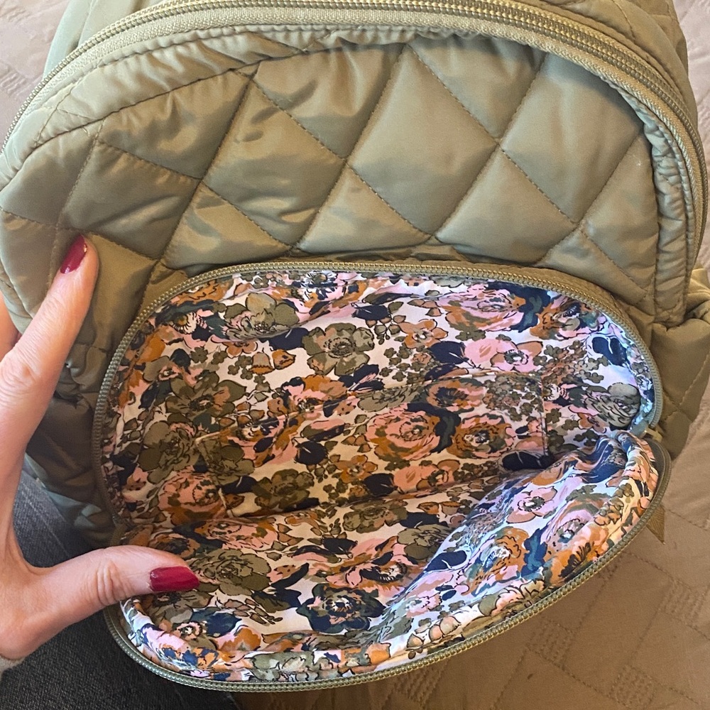 Vera Bradley Light Green Sage Quilted Backpack - Picture 5 of 5